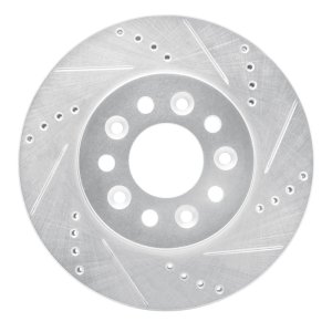 Ford Freestar Brake Rotor (1) - Front Right - R1 Concepts - Drilled & Slotted - Silver - `04-`07